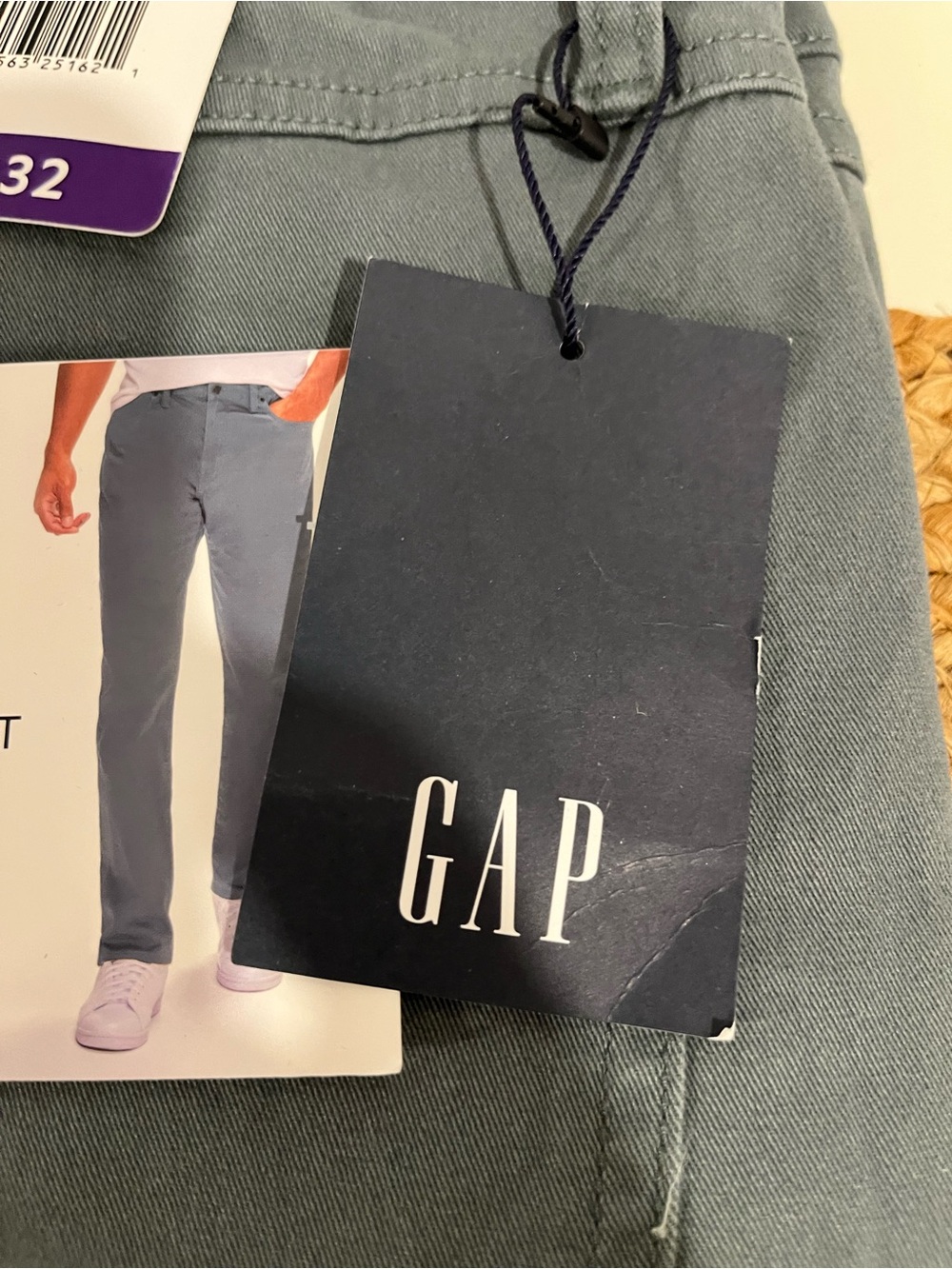 GAP Men’s 5-Pocket Chino Pants - Slate Blue 36x32 Slim Fit - Picture 4 of 8